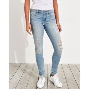 HOLLISTER BLUE LOW RISE SUPER SKINNY JEANS SIZE 5R